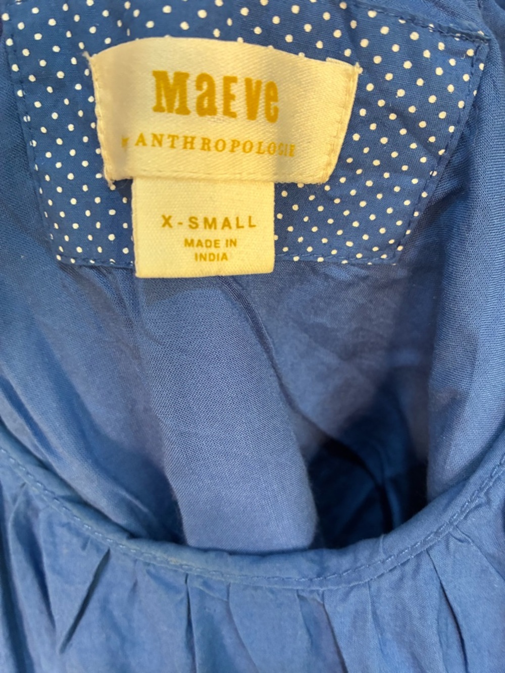Maeve Anthropologie Crossback Poplin Swing Mini Dress Cobalt Blue - Picture 5 of 11